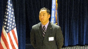 Andy Heo, Young AFCEAN of the Year, is recognized for his award in February.